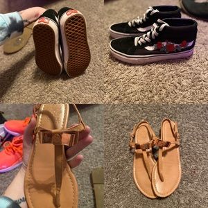 A pair of vans and super cute sandals